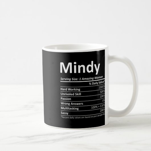 Mindy Nutrition Personalisiert Name Funny Christma Kaffeetasse (Rechts)