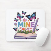 "MINE" Butterfly & Blume Notebook-Design Mousepad (Mit Mouse)