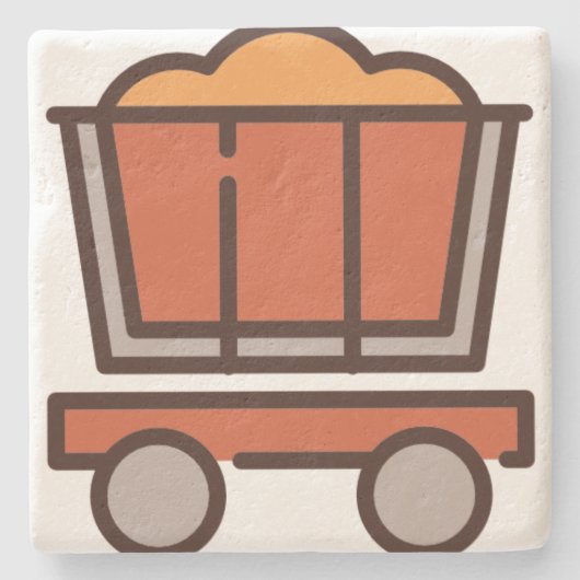 Mine Cart Steinuntersetzer (Vorderseite)