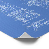 Mine Elevator 1892 Art Blueprint Poster (Ecke)