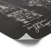 Mine Elevator 1892 Chalkboard für Patentkunst Poster (Ecke)