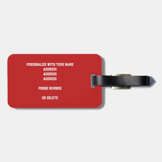 MINE! Mädchen rot blaue Schule Volleyballmannschaf Gepäckanhänger (Rückseite horizontal)