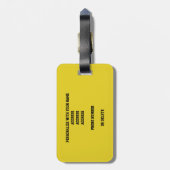 MINE! Mädchen Volleyball schwarze goldene Schulfar Gepäckanhänger (Rückseite vertikal)