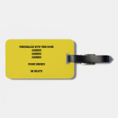 MINE! Mädchen Volleyball schwarze goldene Schulfar Gepäckanhänger (Rückseite horizontal)