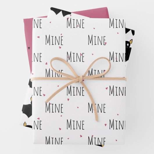 "Mine Mine Mine" Crazy Niedlich Bat Liebe Geschenkpapier Set (Beispiel)