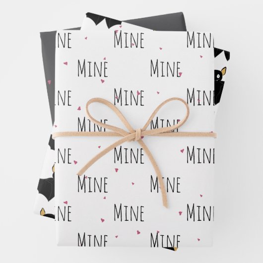 "Mine Mine Mine" Crazy Niedlich Bat Liebe Geschenkpapier Set (Beispiel)