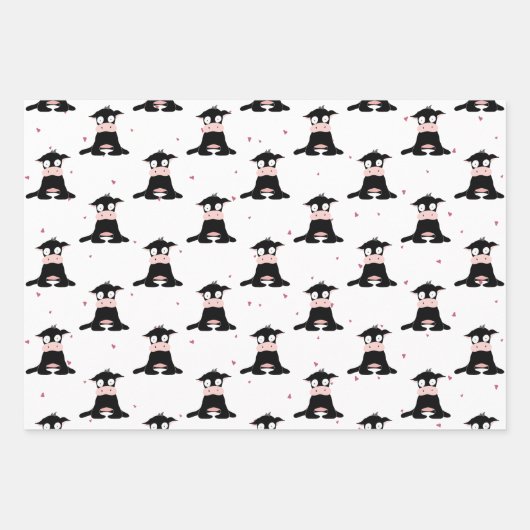 "Mine Mine Mine" Crazy Niedlich Cow Liebe Geschenkpapier Set (Vorderseite 2)