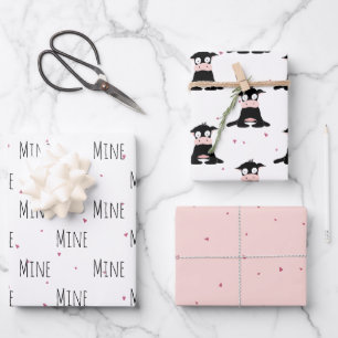 "Mine Mine Mine" Crazy Niedlich Cow Liebe Geschenkpapier Set