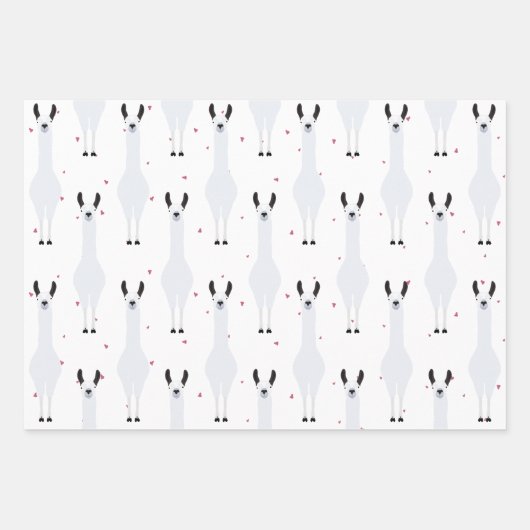 "Mine Mine Mine" Crazy Niedlich Llama Liebe Geschenkpapier Set (Vorderseite 2)