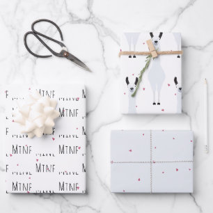 "Mine Mine Mine" Crazy Niedlich Llama Liebe Geschenkpapier Set