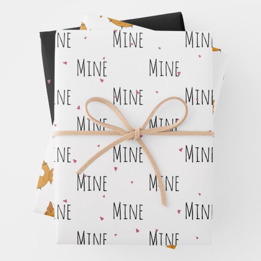 "Mine Mine Mine" Crazy Niedlich Puffer Liebe Geschenkpapier Set (Beispiel)