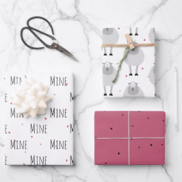 "Mine Mine Mine" Crazy Niedliche Sheep Liebe Geschenkpapier Set