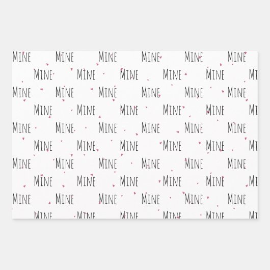 "Mine Mine Mine" Crazy Niedliche Sheep Liebe Geschenkpapier Set (Vorderseite)