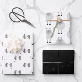 "Mine Mine Mine" Crazy Niedliche Sheep Liebe Geschenkpapier Set