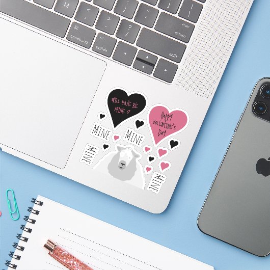 Mine Mine Minine Sheep Theme niedlich Aufkleber (Laptop mit iPhone)