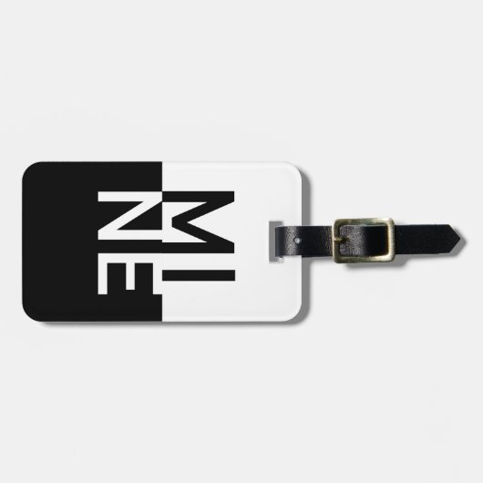 MINE Schwarz & Weiß Gepäckanhänger (Vorderseite horizontal)