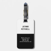 MINE Schwarz & Weiß Gepäckanhänger (Rückseite vertikal)