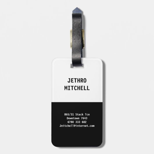 MINE Schwarz & Weiß Gepäckanhänger (Rückseite vertikal)