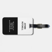 MINE Schwarz & Weiß Gepäckanhänger (Rückseite horizontal)