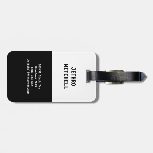 MINE Schwarz & Weiß Gepäckanhänger (Rückseite horizontal)