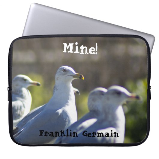 Mine! Seagull auf der Schiene Laptopschutzhülle (Vorderseite)
