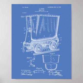 Mine Trolley 1903 Patent Kunst Blaupause Poster