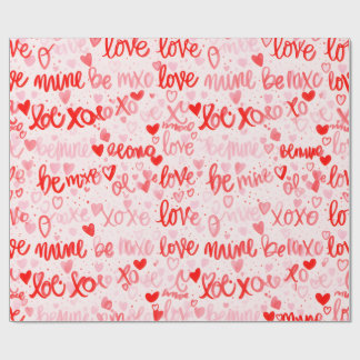 Mine XOXO Love Hand Written Style Wrapping Geschenkpapier