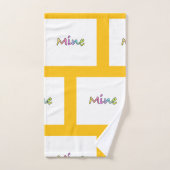 Mine Yellow Grid  Badhandtuch Set (Handtuch)