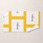 Mine Yellow Grid  Badhandtuch Set (Handtuch)