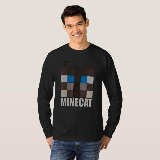 Minecat Block Blocky Cat T-Shirt (Vorne ganz)
