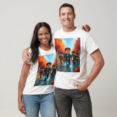 Minecraft-Abenteurer, die einen Bach erforschen T-Shirt (Unisex)