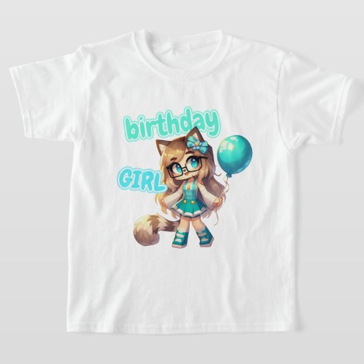 Minecraft Aphmau, Birthday Girl, Niedlicher Cyan K T-Shirt (Ablage )
