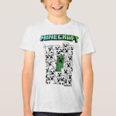 Minecraft Boys Mesh Print T-Shirt - Weiß Tri-Blend Shirt (Vorderseite)