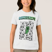 Minecraft Boys Mesh Print T-Shirt - Weiß Tri-Blend Shirt (Vorderseite)
