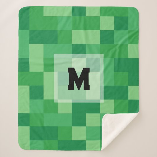 Minecraft Monogram Sherpa Blanket Sherpadecke (Vorderseite)