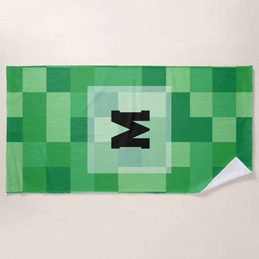 Minecraft Monogram Towel Strandtuch (Vorderseite)