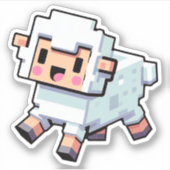 Minecraft, Niedliches Schaf, Minecrafter, Chibi-Au Aufkleber (Vorderseite)