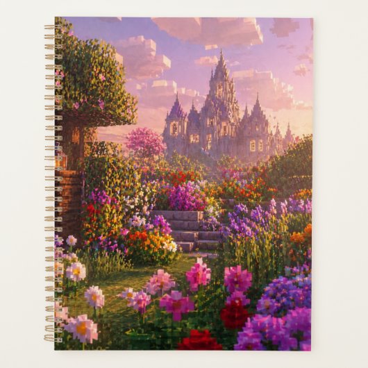 Minecraft Stil Blumen Garten Wandkunst – Traumhaft Planer (Vorderseite)