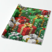 Minecraft Style Christmas Present Box Gift Wrap Geschenkpapier (Ungerollt)