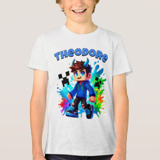 Minecrafter Individuelle Name, Blue Minecraft Game Tri-Blend Shirt