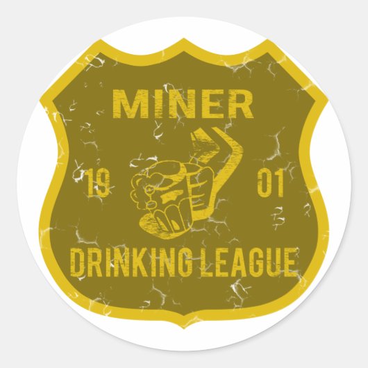 Miner Drink League Runder Aufkleber (Vorderseite)