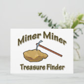 Miner Miner Treasure FIunder Einladung (Stehend Vorderseite)