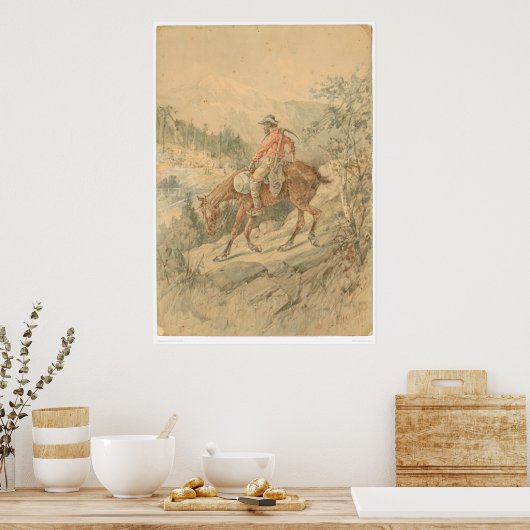 Miner on Horseback (0692A) Poster (Küche)