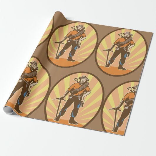 Miner Prospector Geschenkpapier (Ungerollt)