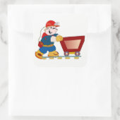 Miner Quadratischer Aufkleber (Tasche)