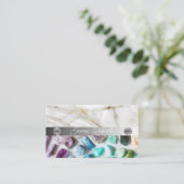 Mineral Amethyst Kristallquartz Textur Visitenkarte (Stehend Vorderseite)