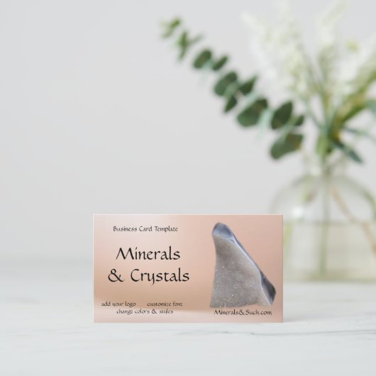 Mineral Geode Heilkristalle Visitenkarte (Stehend Vorderseite)