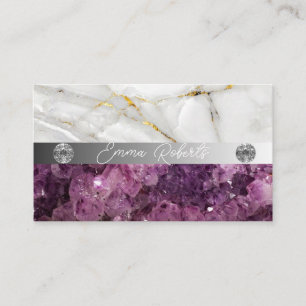 Mineral Purpur Amethyst Kristall Quarz Textur Visitenkarte