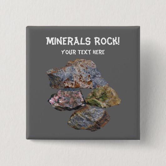 Mineral Rock Collectors Funny Button (Vorderseite)