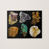 Mineralien - Kupfergeode Mica Malachite Amethyst Puzzle (Horizontal)